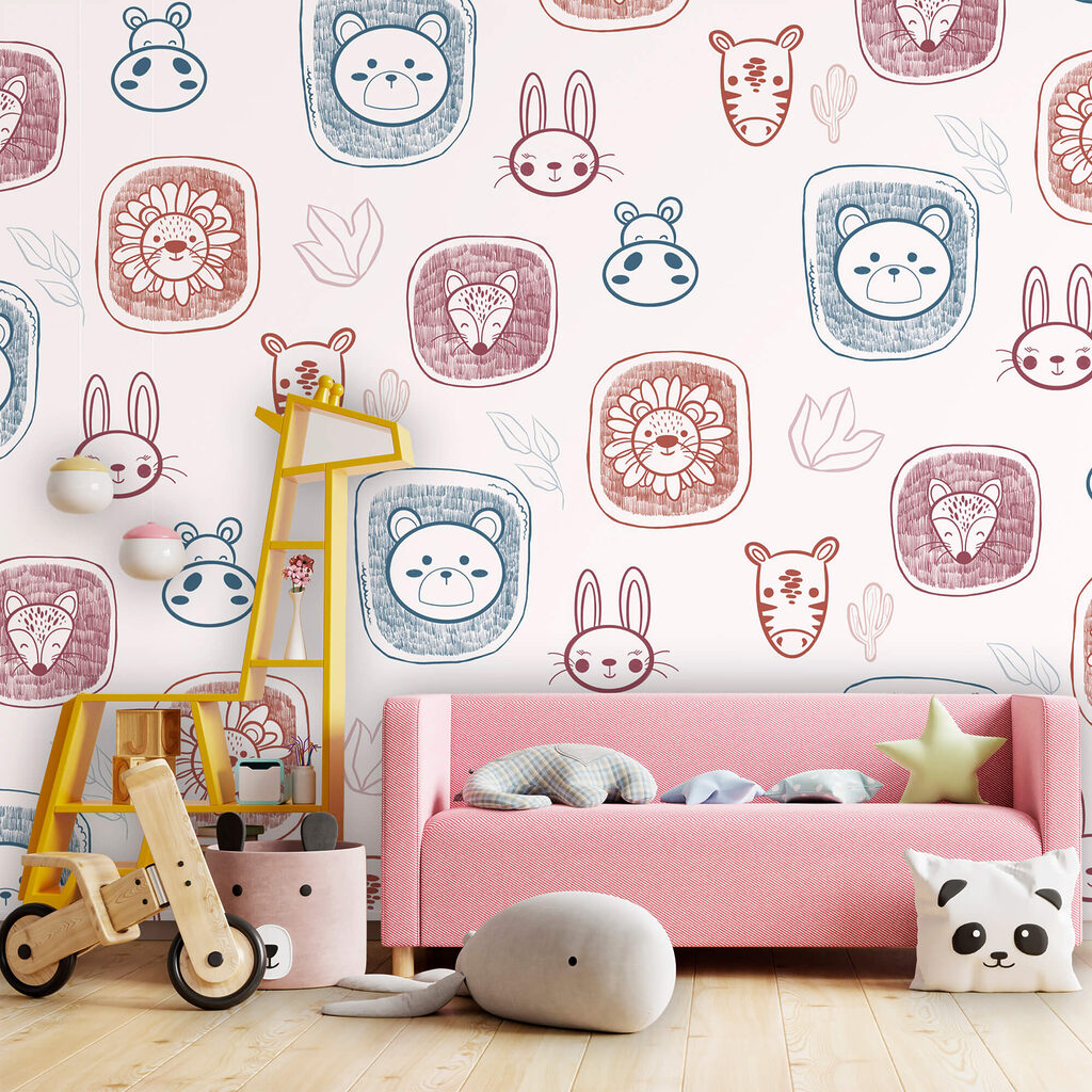 Vzor zvierat na bielom pozadí Vzor zvierat na bielom pozadí