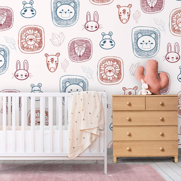 Fototapety Fototapety Vzor zvierat na bielom pozadí (Katalógové číslo: t00483)