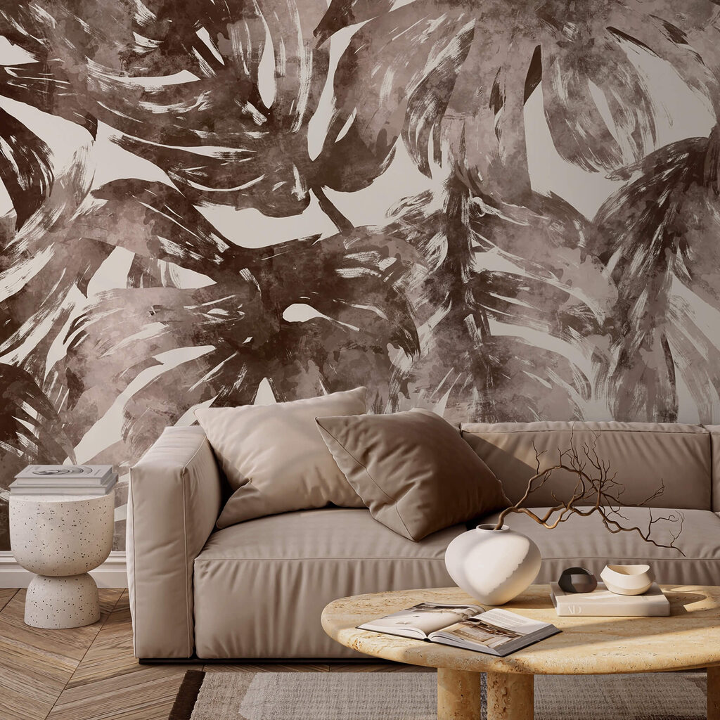 - Abstraktné lístie v zemitých odtieňoch