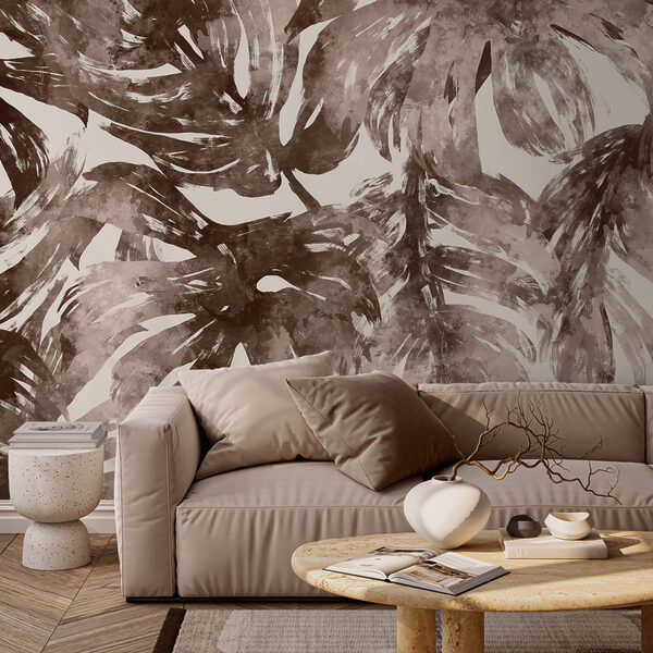 - Abstraktné lístie v zemitých odtieňoch