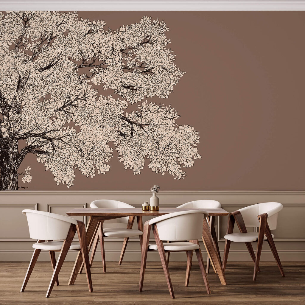 Strom s bielymi kvetmi