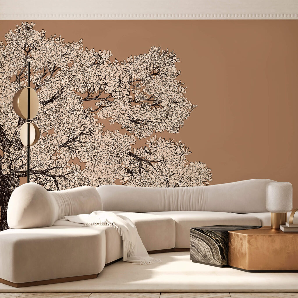 Strom s bielymi kvetmi