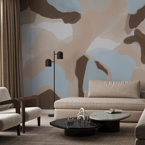 Abstraktné tvary v jemných farbách