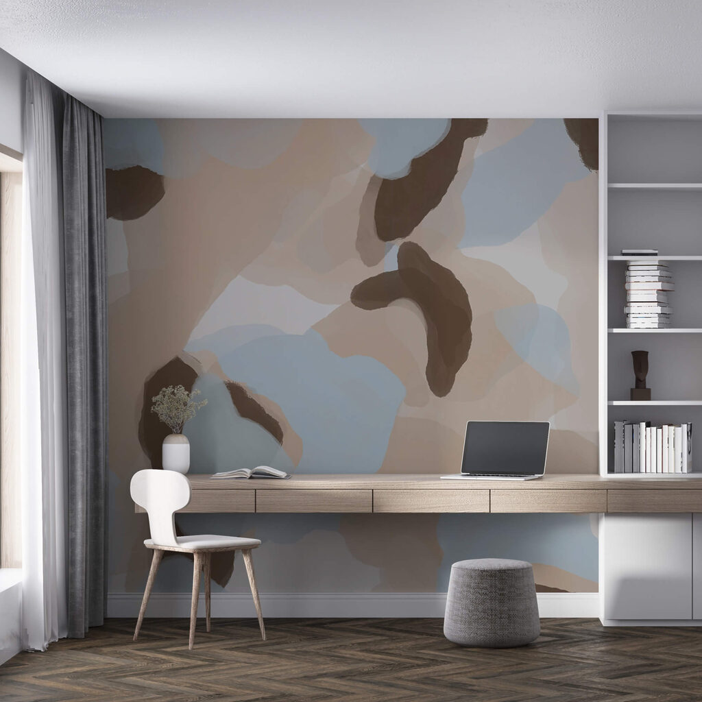 Abstraktné tvary v jemných farbách