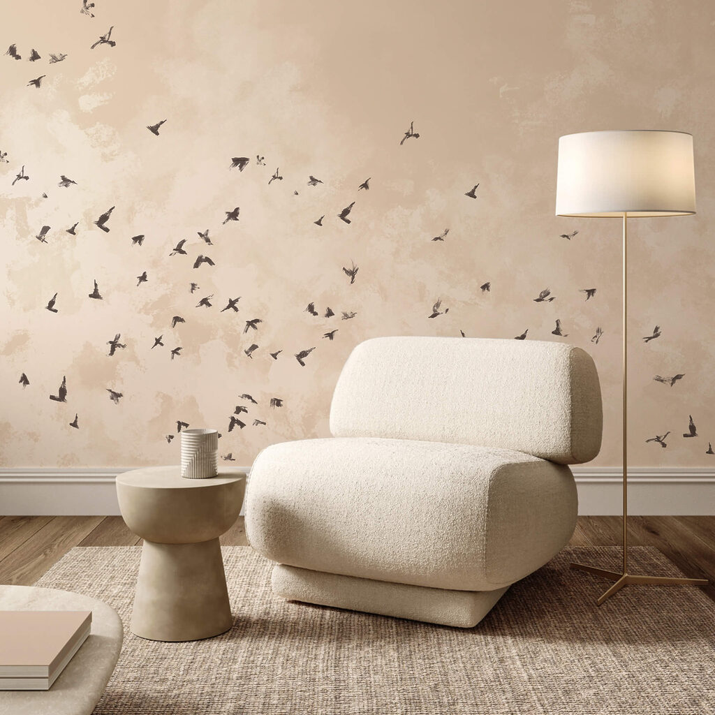 Kŕdeľ vtákov na oblohe