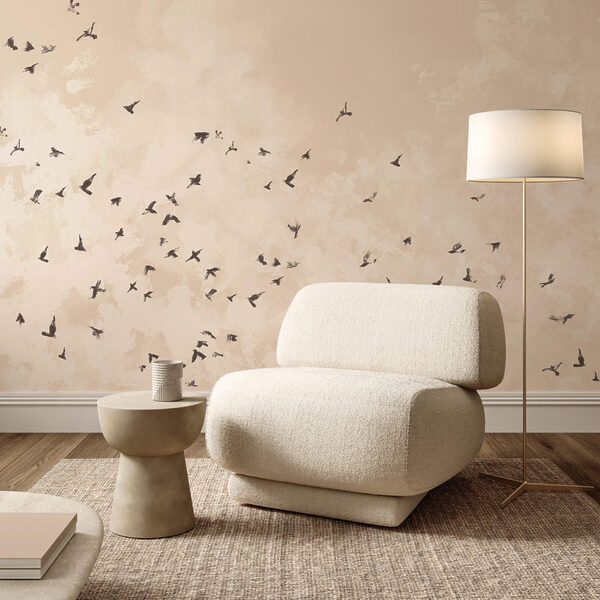 Kŕdeľ vtákov na oblohe