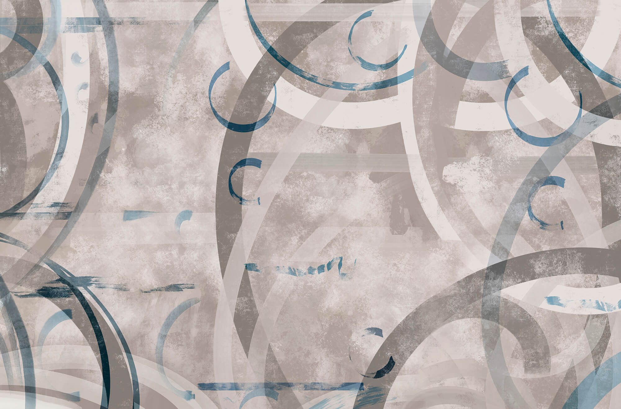 Grey and blue swirls and circles Grey and blue swirls and circles