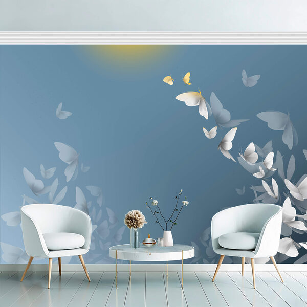 Skupina motýľov lietajúcich na oblohe Skupina motýľov lietajúcich na oblohe