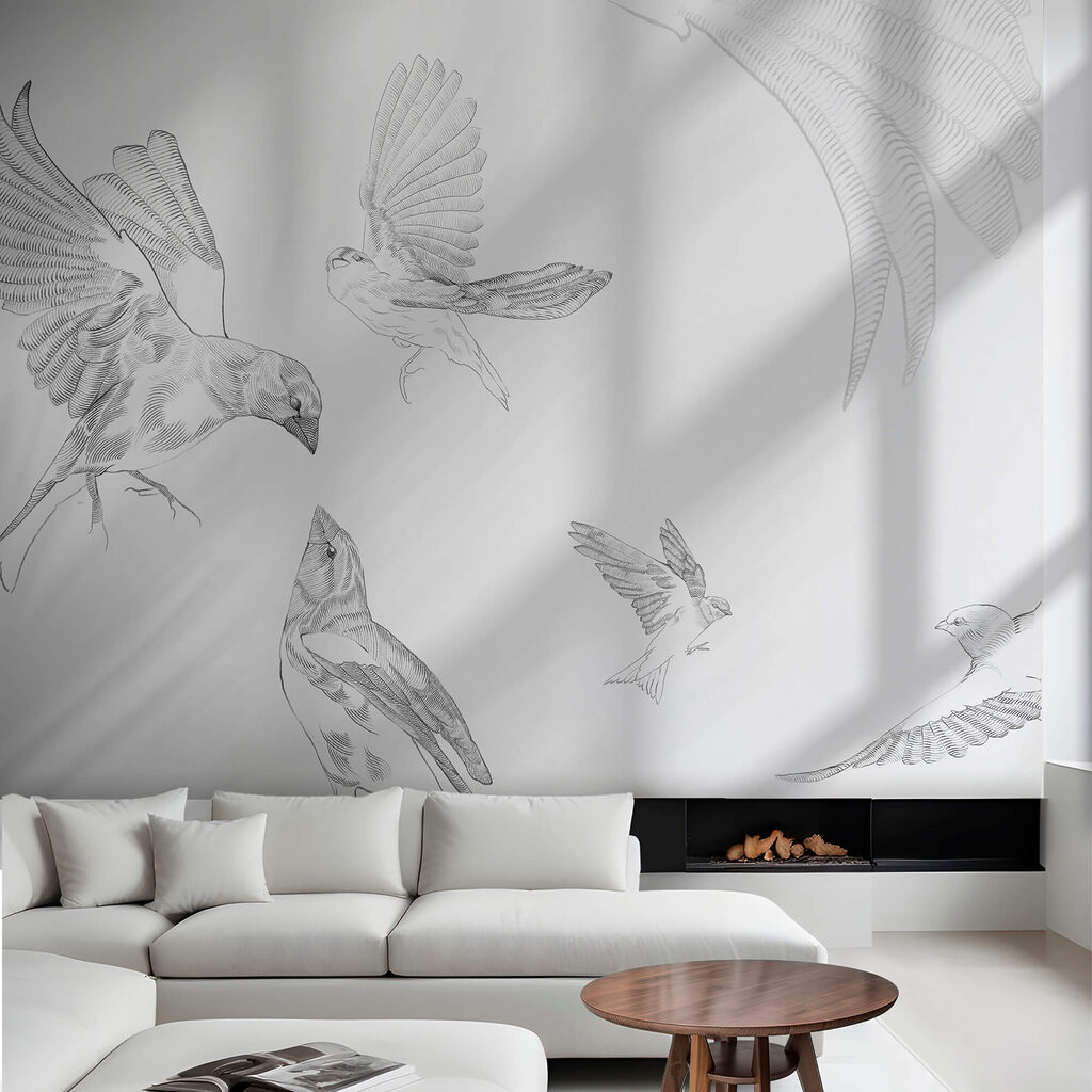 Skupina vtákov s krídlami Skupina vtákov s krídlami