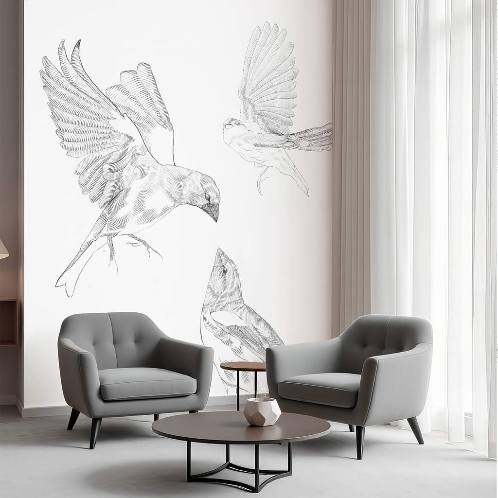 Skupina vtákov s krídlami Skupina vtákov s krídlami