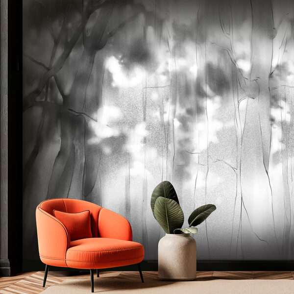 Čiernobiely obrázok stromov Čiernobiely obrázok stromov