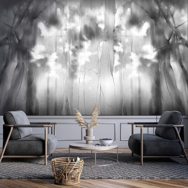 Čiernobiely obrázok stromov Čiernobiely obrázok stromov