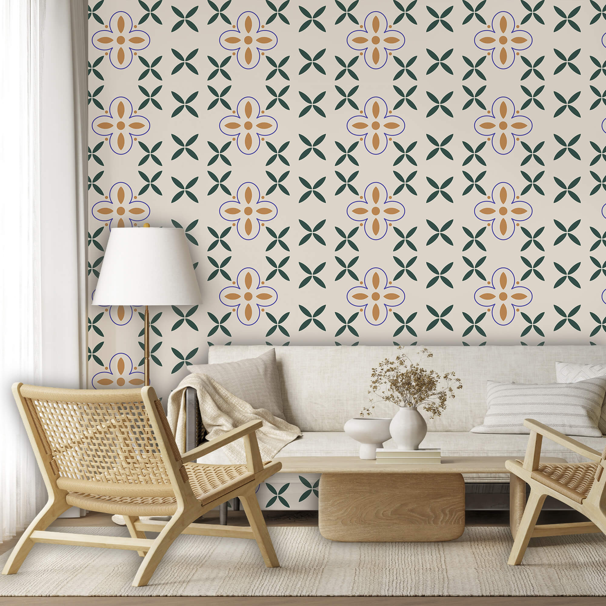 Vzor kvetov na bielom pozadí