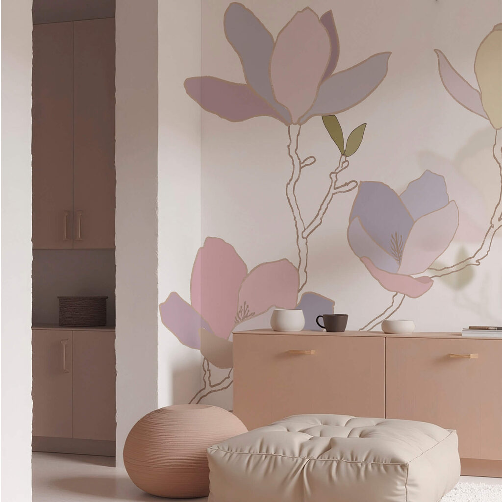 Jemné kvety v jemných pastelových odtieňoch