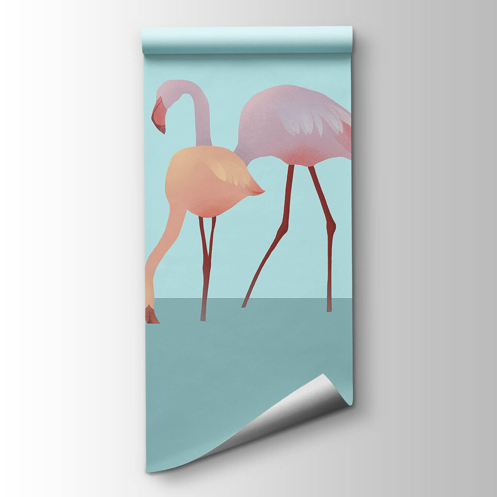 Group of flamingos standing in water