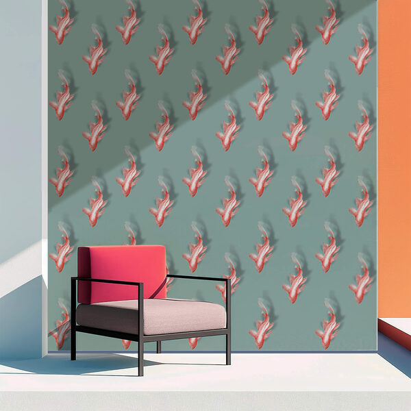 Vzor rýb na modrom pozadí