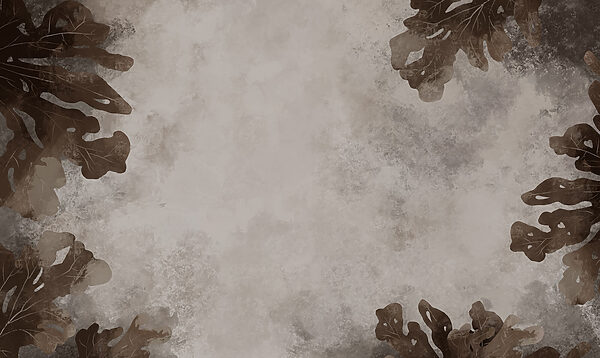 Brown leaves on a white surface