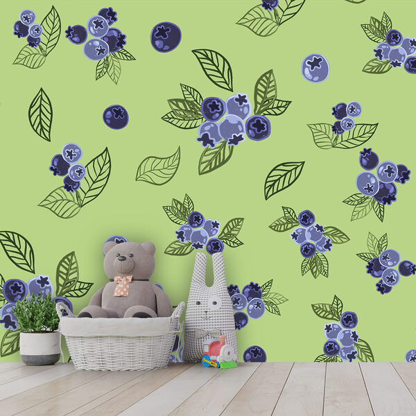 Motív čučoriedok a listov