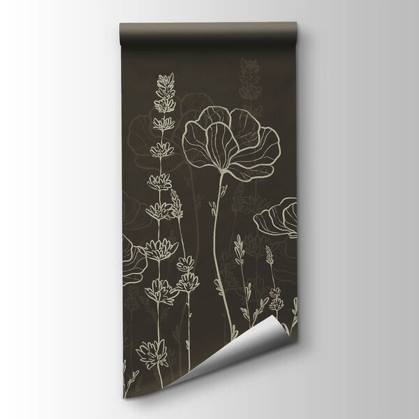 Line of flowers on a dark background