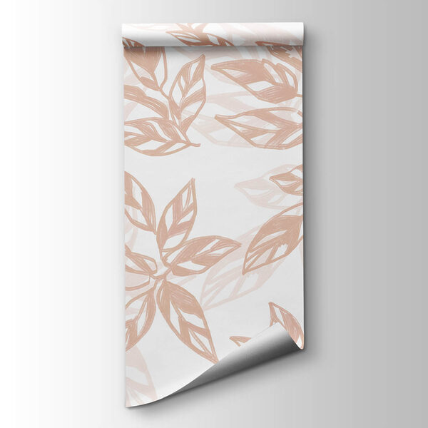 Pattern of leaves on a white background