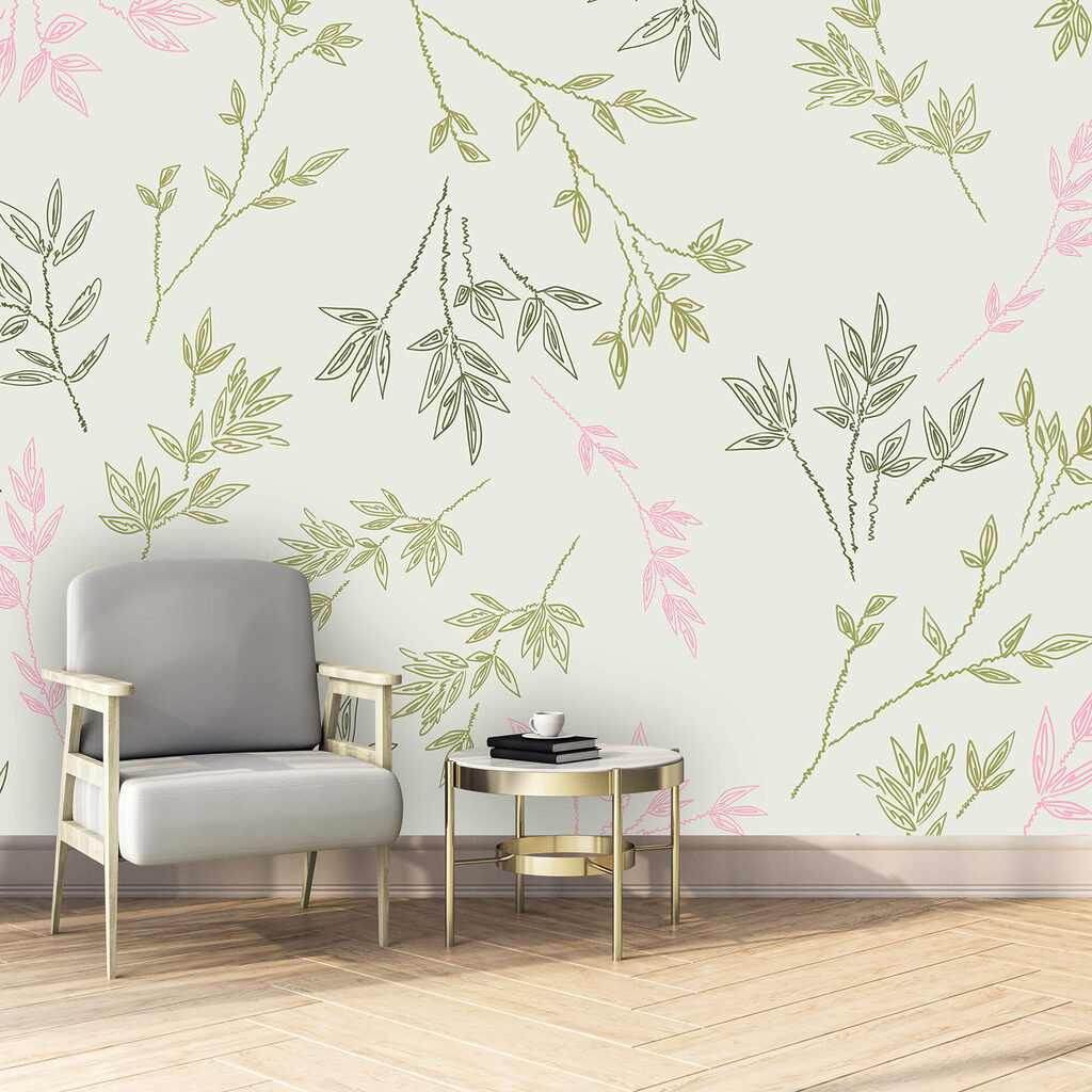 Vzor listov na bielom pozadí