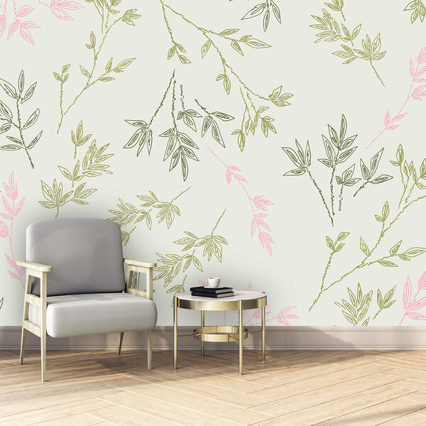 Vzor listov na bielom pozadí