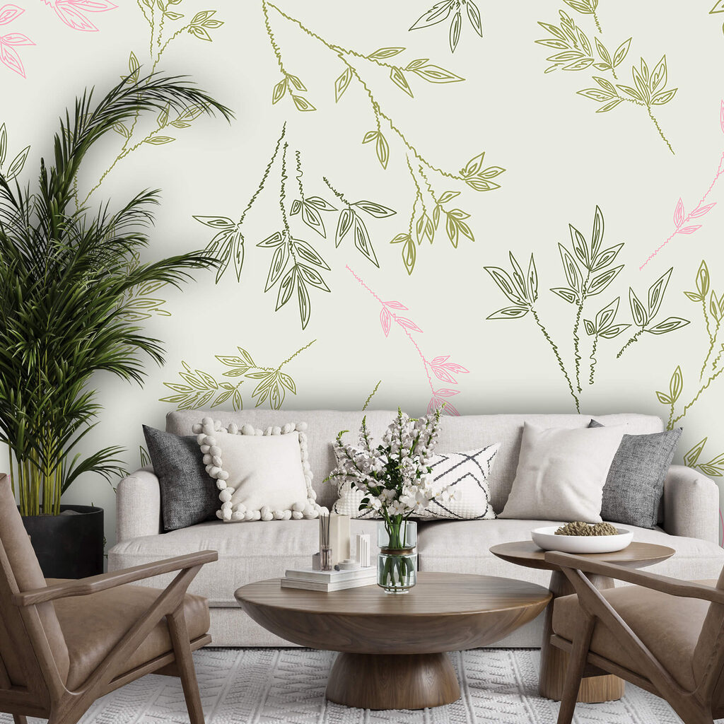 Vzor listov na bielom pozadí