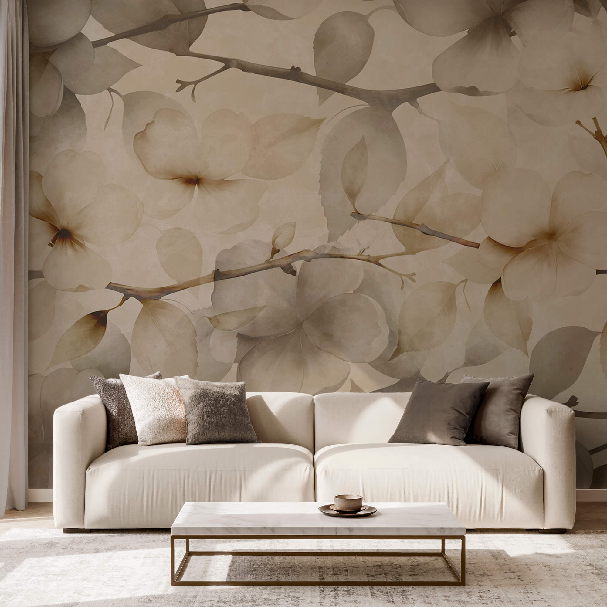 Jemné kvetinové motívy na tlmenom pozadí