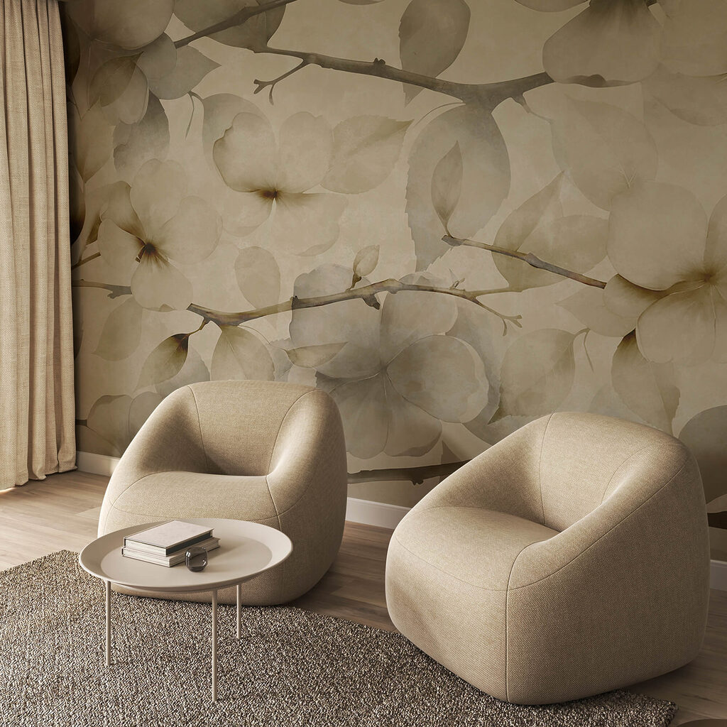 Jemné kvetinové motívy na tlmenom pozadí