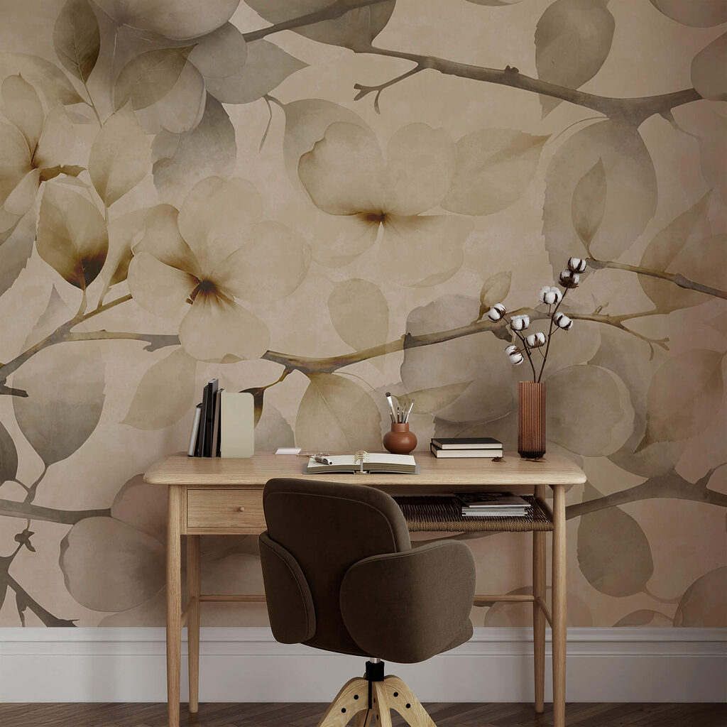 Jemné kvetinové motívy na tlmenom pozadí