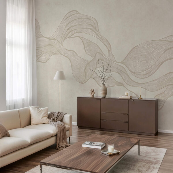 Biely a béžový vlnitý vzor