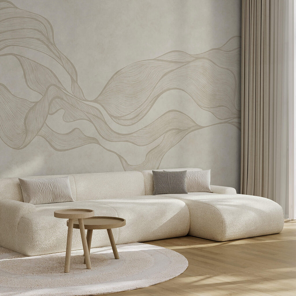 Biely a béžový vlnitý vzor