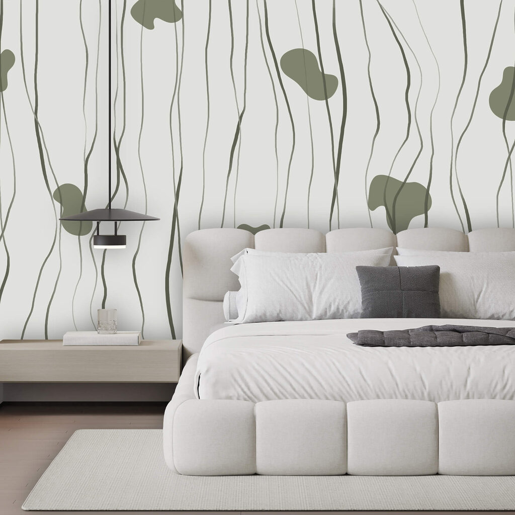 Vzor zo zelených a sivých čiar