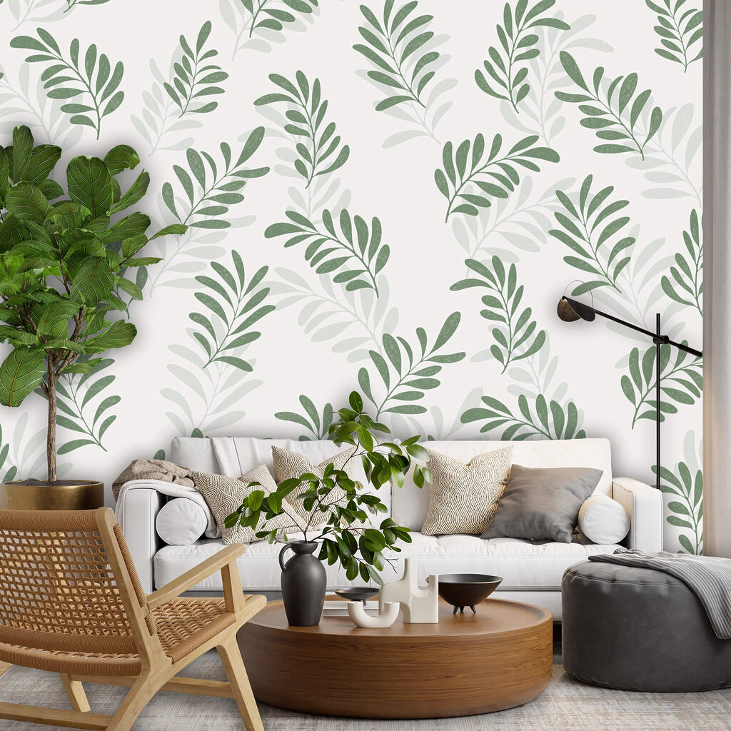 Vzor listov na bielom pozadí