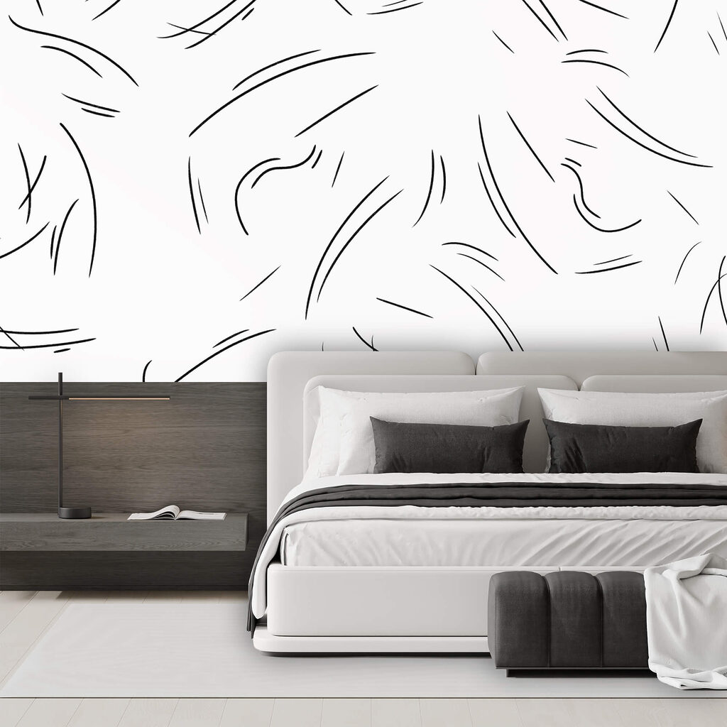 Čierne čiary na bielom pozadí