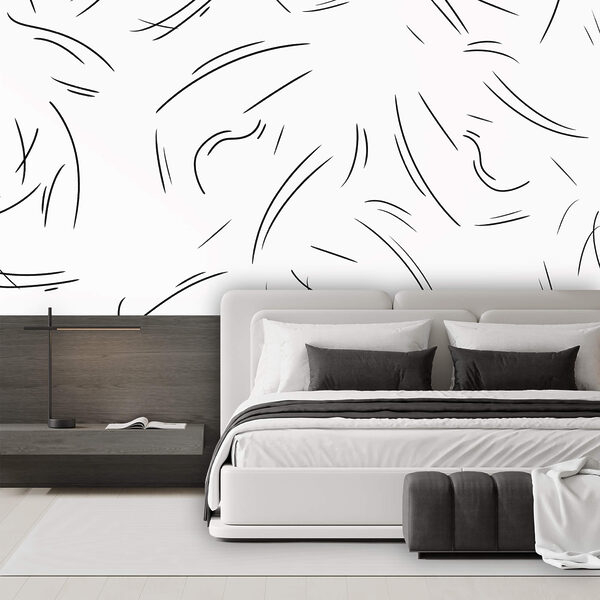 Čierne čiary na bielom pozadí