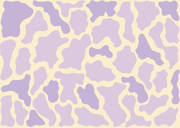 Purple and yellow cow pattern