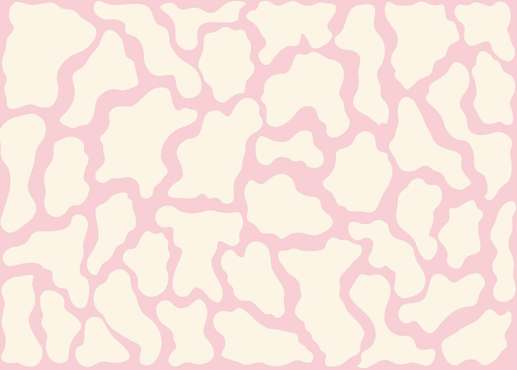 Pink and white cow pattern
