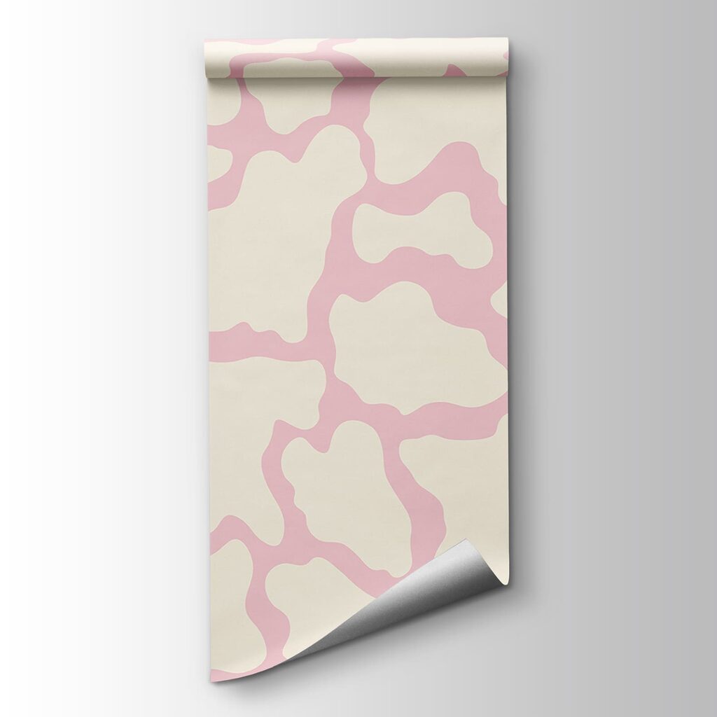 Pink and white cow pattern