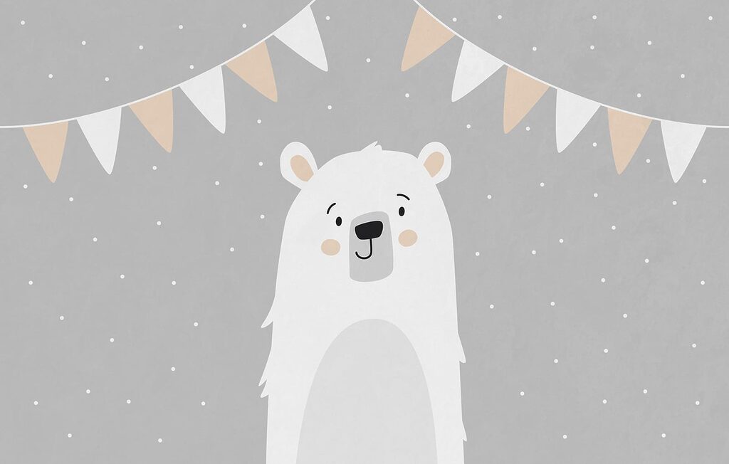 White bear with a grey background White bear with a grey background