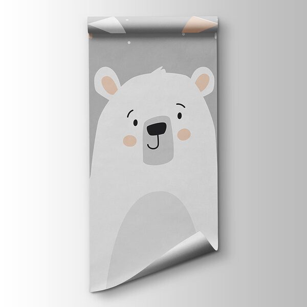 White bear with a grey background White bear with a grey background