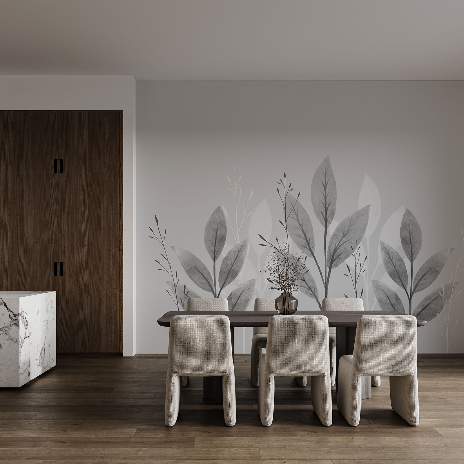 Elegantný botanický čiernobiely dizajn Elegantný botanický čiernobiely dizajn