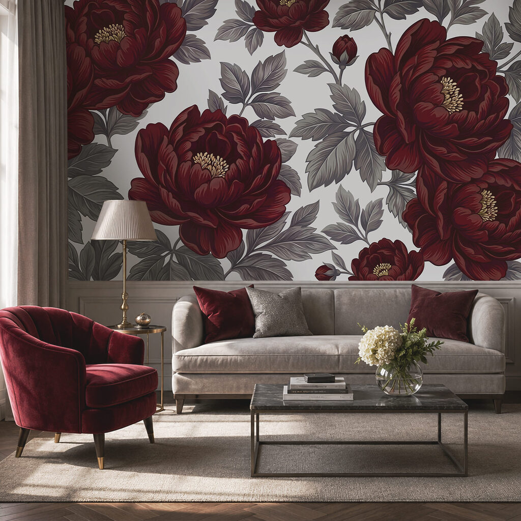 - Elegantný kvetinový vzor v sýtych farbách - Elegantný kvetinový vzor v sýtych farbách