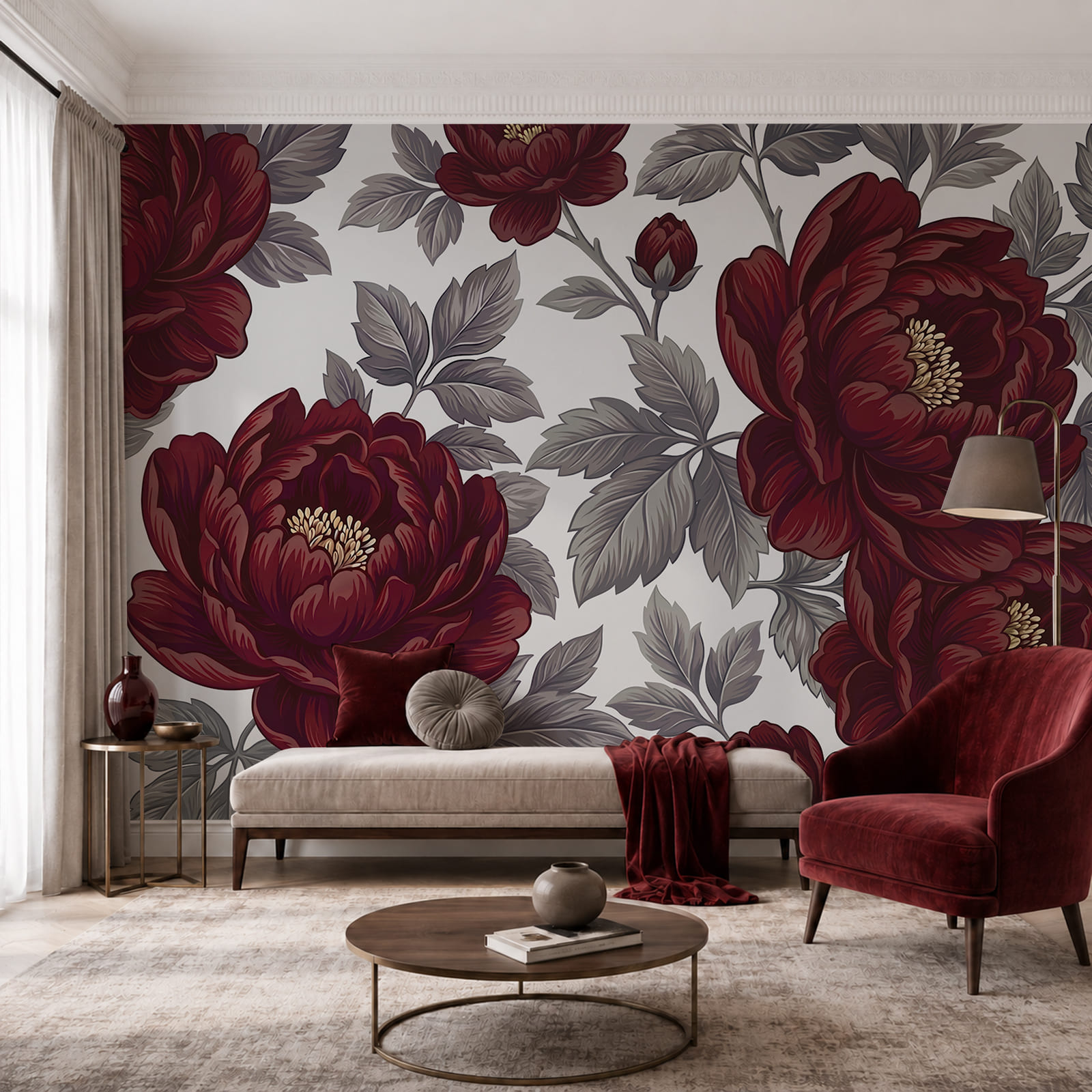 - Elegantný kvetinový vzor v sýtych farbách - Elegantný kvetinový vzor v sýtych farbách