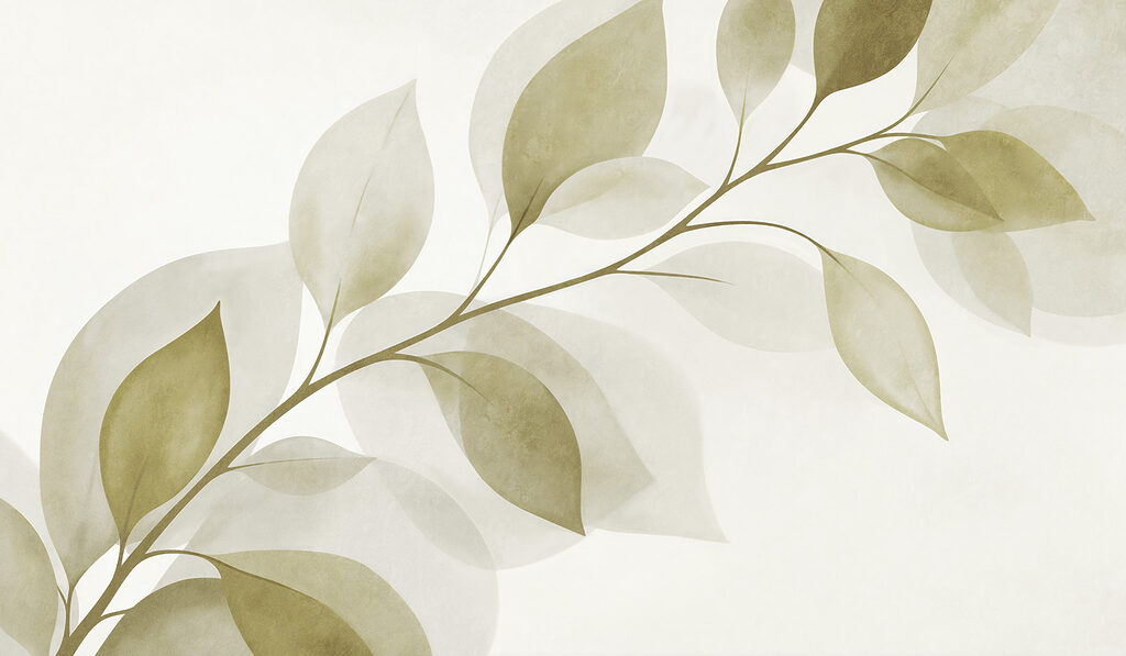 Branch with leaves painted on it