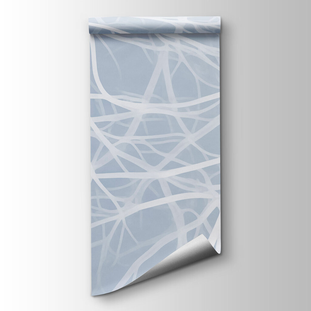 White branches on a blue background