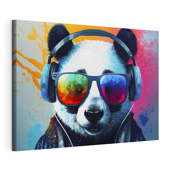 Obraz Panda so slúchadlami a slnečnými okuliarmi (Katalógové číslo: s33547) Obraz Obraz Panda so slúchadlami a slnečnými okuliarmi (Katalógové číslo: s33547)