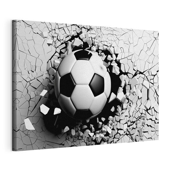 Futbalová lopta prerážajúca stenu Obraz Futbalová lopta prerážajúca stenu