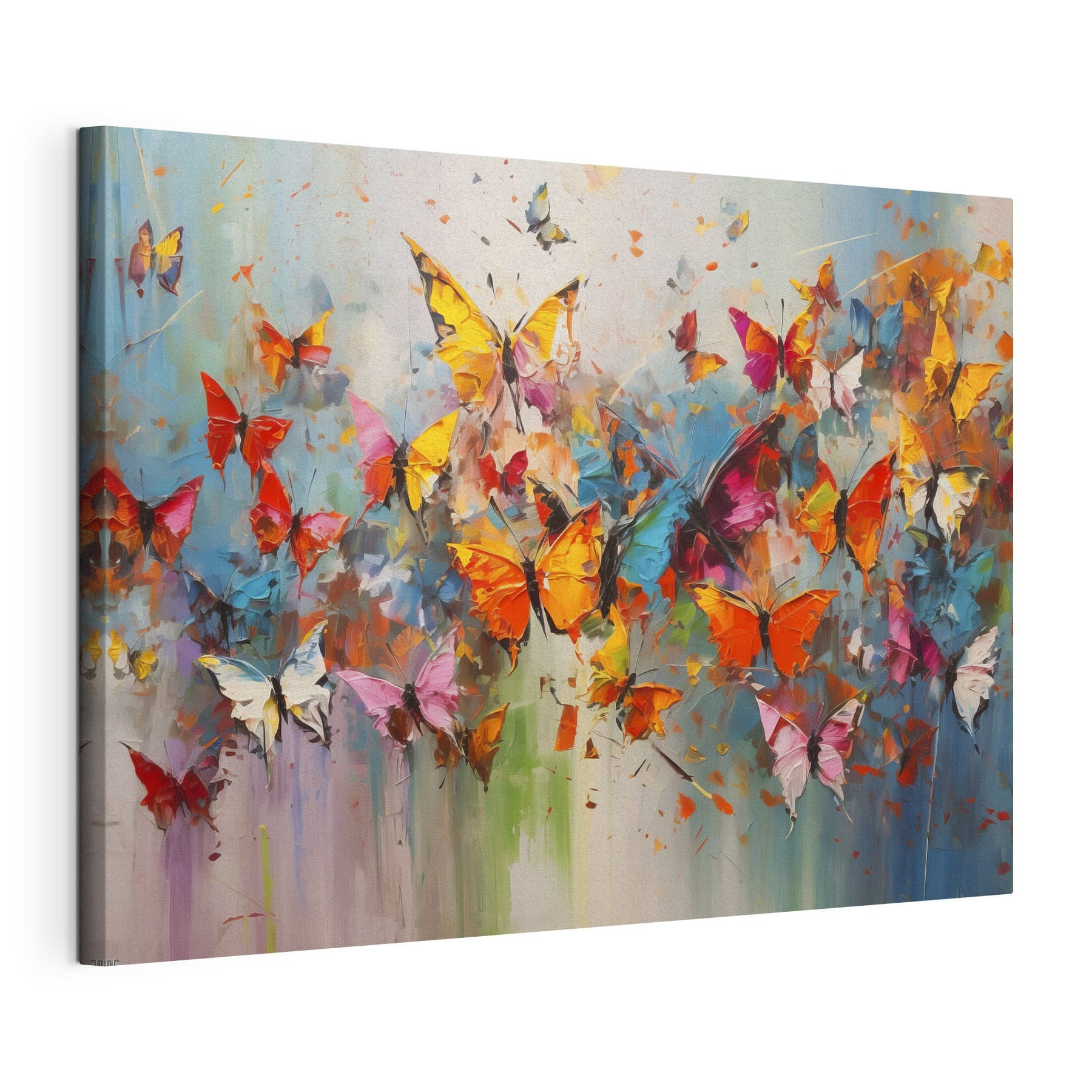A group of butterflies flying