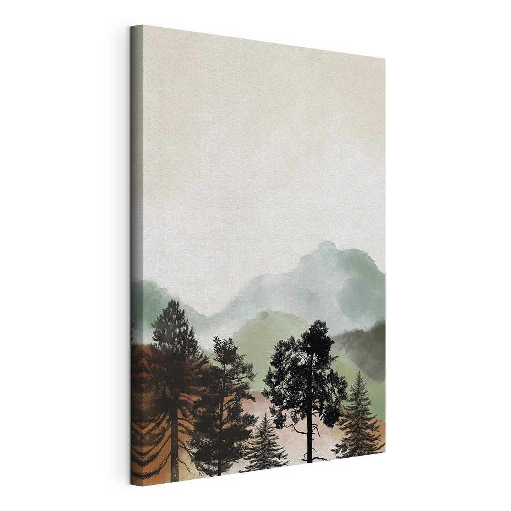 A landscape with trees and mountains A landscape with trees and mountains